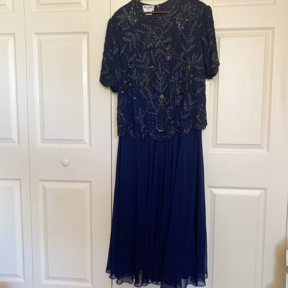 Brilliante By J.A. Dresses Brilliante By Ja Navy Royal Blue Beaded